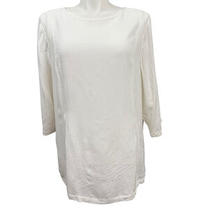 J. Jill White Rayon 3/4 Sleeve Top Size 3X